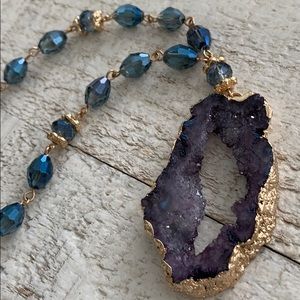 NWOT Druzy & Beaded Necklace
